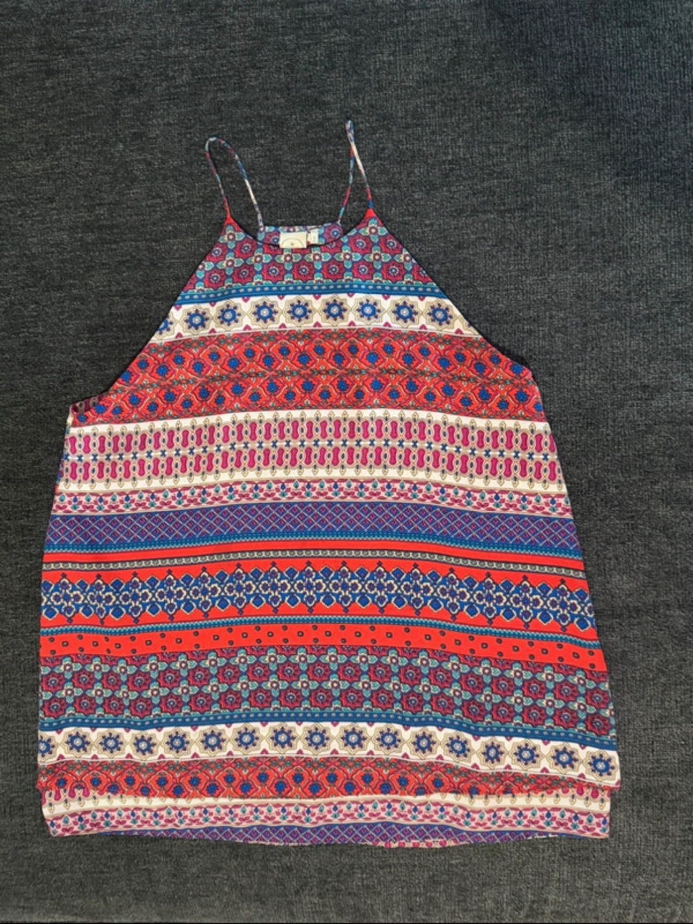 Paper Crane Striped Boho Halter Camisole — Red, Blue, Pink, Cream, Purple